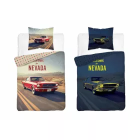 Nagyon vagány, foszforeszkáló 2 részes autós ágyneműhuzat (Nevada), 100% pamut, 140x200 cm + 70x80 cm – EAN 5904708942776