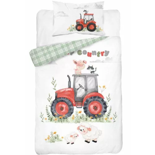 Traktoros ovis ágynemű szett (happy country red)