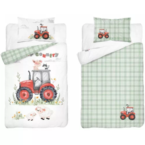 Traktoros ovis ágynemű (happy country red)