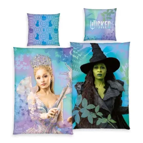Wicked Twilight Magic ágyneműszett 140x200 + 70x90 cm – 100% pamut, cipzáros, 60°C-on mosható, Glinda és Elphaba mintával