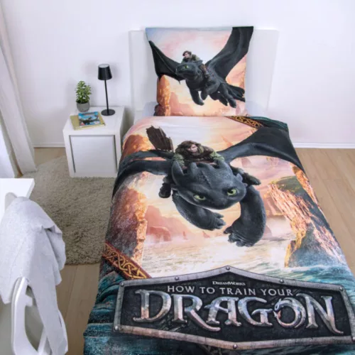 Dragons pamut ágyneműhuzat szett 135x200 + 80x80 cm – Így neveld a sárkányodat , Hablaty