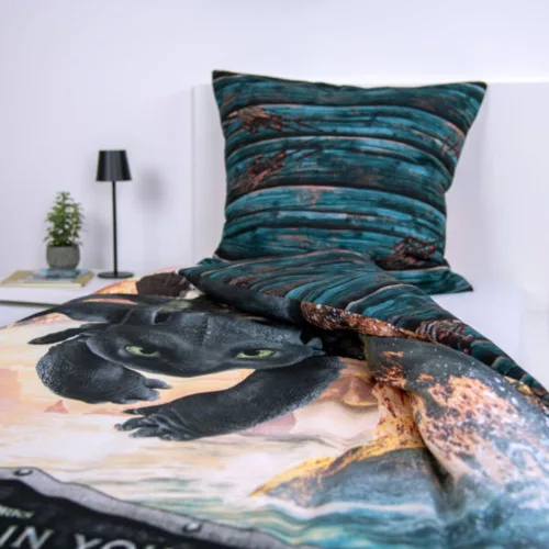 Dragons pamut ágyneműhuzat szett 135x200 + 80x80 cm – Így neveld a sárkányodat , Hablaty