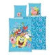 SpongyaBob ágynemű 135×200 cm + 70×90 cm – 100% pamut Renforcé, cipzáras záródás, vidám Bikini Bottom grafika