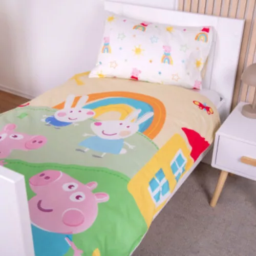 Peppa malac ovis ágynemű szett (szivárvány)