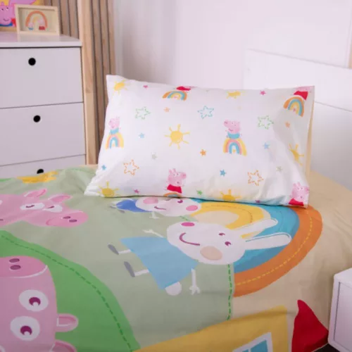 Peppa malac ovis ágynemű szett (szivárvány)