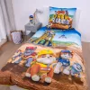Mancs Őrjárat Rubble Crew ágyneműszett 140x200 + 70x90 cm – 100% pamut, cipzáros, 60°C-on mosható, építkezéses mintával