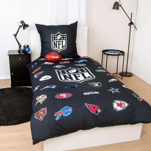 NFL ágyneműhuzat 135x200 cm 80x80 cm 100% pamut minden NFL csapat logójával