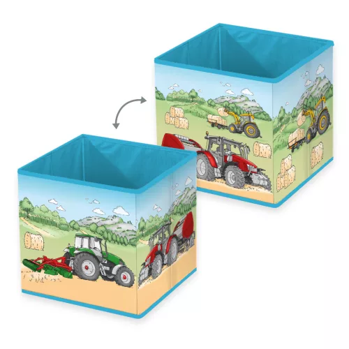 Traktoros tárolódoboz 30x30x30 cm