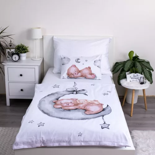 Mackós ovis ágynemű hold mintával 100x135 cm paplanhuzat 40x60 cm párnahuzat 100% pamut