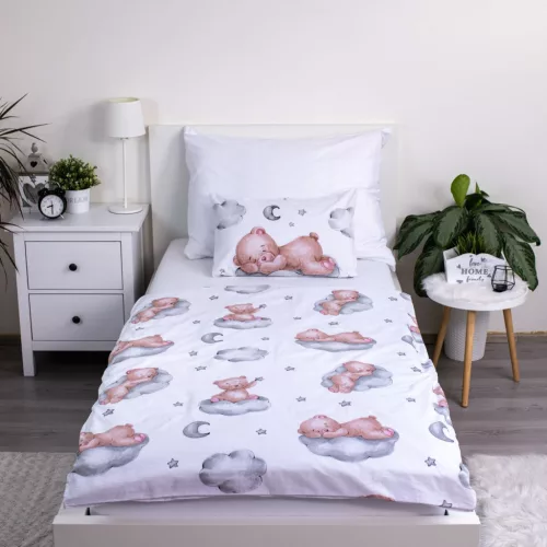 Mackós ovis ágynemű hold mintával 100x135 cm paplanhuzat 40x60 cm párnahuzat 100% pamut