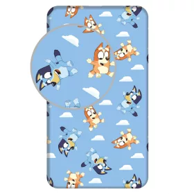 Bluey jersey gumis lepedő 90x200 cm – vidám mintás gyerek lepedő
