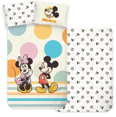 Minnie és Mickey egér ovis ágynemű paplan-párnával 100x135+40x60 cm