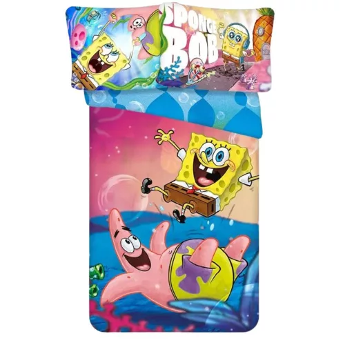 SpongyaBob ovis ágynemű paplan-párnával 100x135+40x60 cm