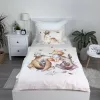 erdei állatos ágynemű 100x135 40x60 cm pamut gyerek medve róka nyuszi őzike akvarell stílus természetes minta bézs alapon