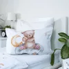 macis csillagos ágynemű 100x135 40x60 cm pamut gyerek baba fehér akvarell lufis holdas minta nyugodt pasztell