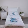stitch ágynemű 100x135 40x60 cm pamut disney ohana felirat virágos hawaii gyerek huzat kékes lila mintával