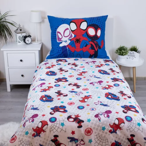 Spidey ágynemű 140x200+70x90 cm – Spidey mintás gyerek ágyneműhuzat 100% pamutból